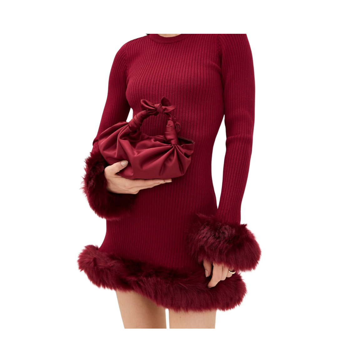 MERLOT NLA SILK KNOT BAG