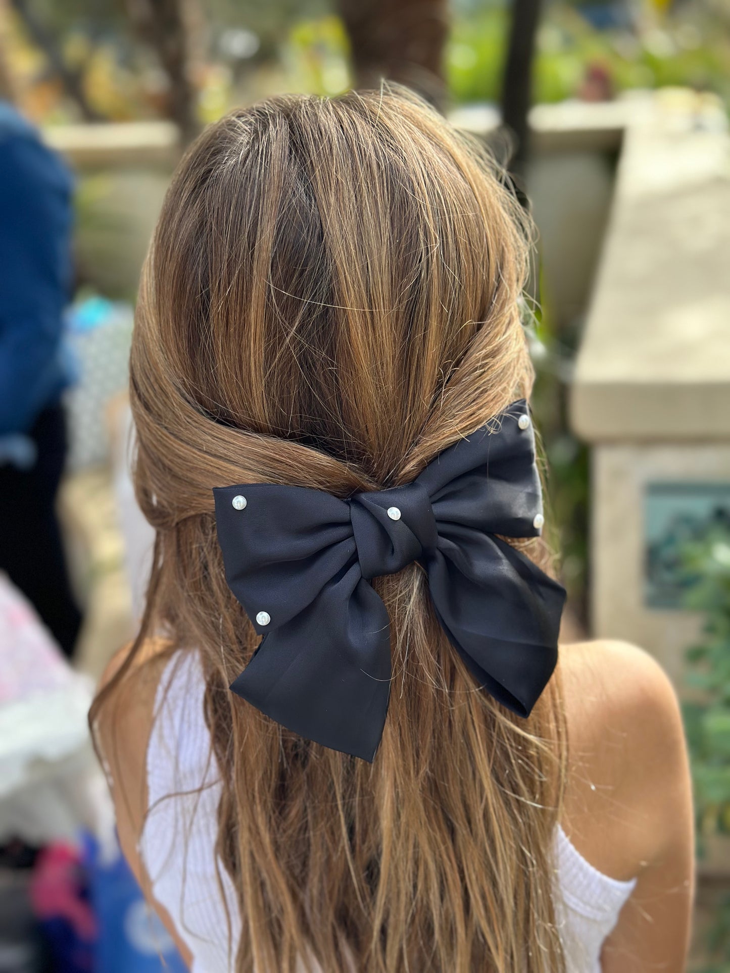 NLA HAIR CLIP - BOW WITH PEARLS