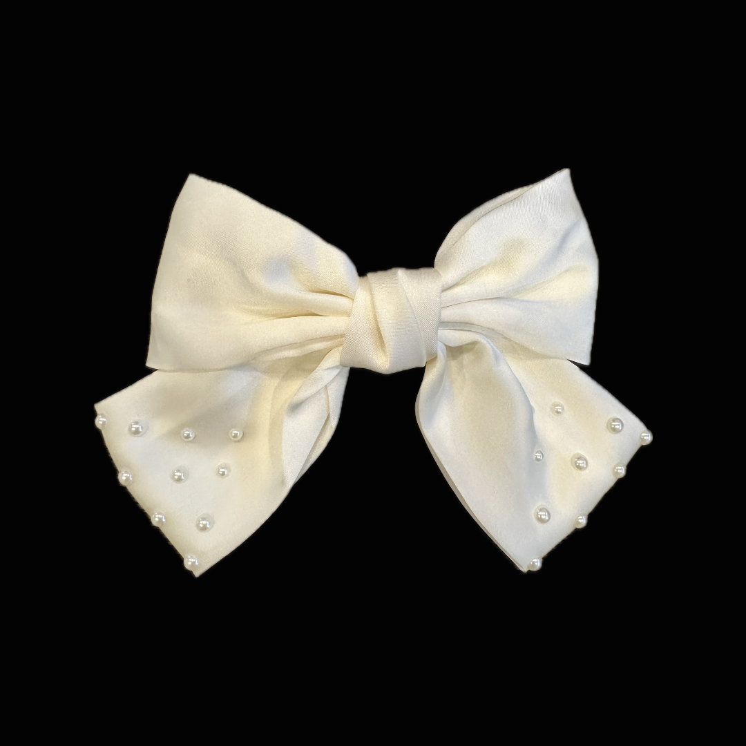 NLA HAIR CLIP - BOW WITH PEARLS