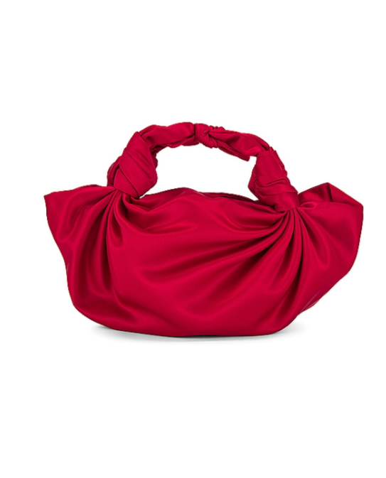 RUBY RED NLA SILK KNOT BAG