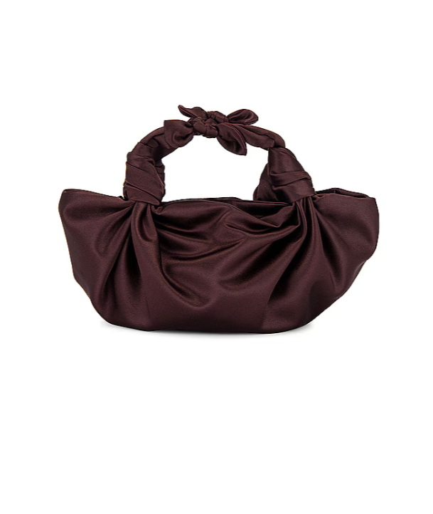 CHOCOLATE NLA SILK KNOT BAG