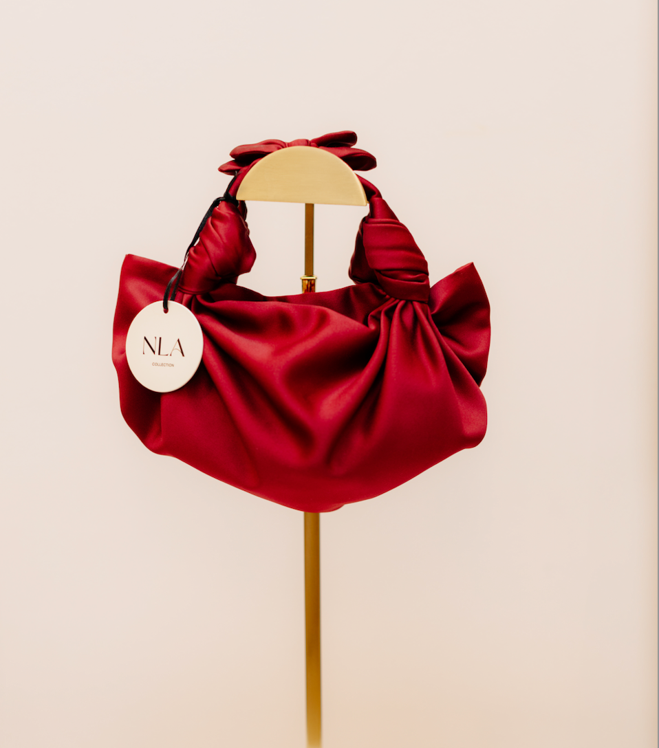 MERLOT NLA SILK KNOT BAG