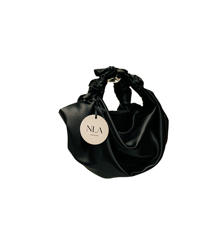 BLACK NLA SILK KNOT BAG
