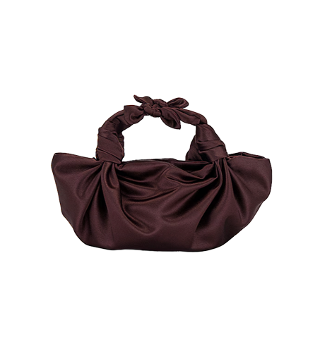 CHOCOLATE NLA SILK KNOT BAG