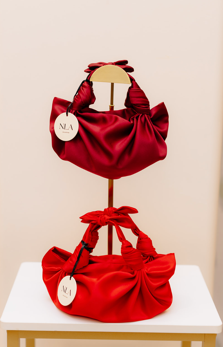 MERLOT NLA SILK KNOT BAG