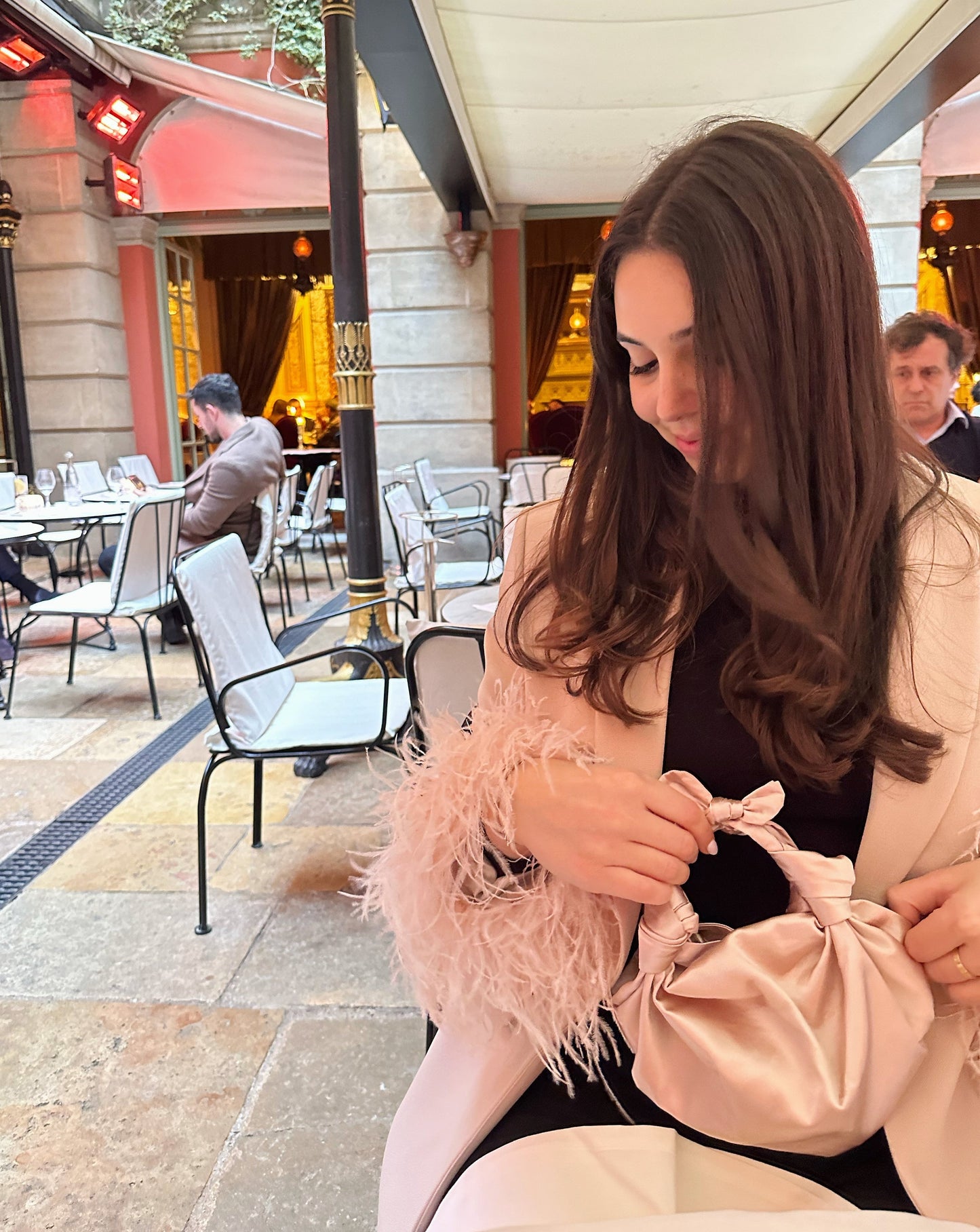 BLUSH NLA SILK KNOT BAG