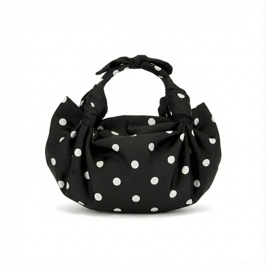LIMITED EDITION BLACK AND WHITE POLKA DOT NLA KNOT BAG